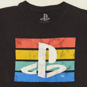 Playstation Casual Crew Neck Short Sleeve Graphic Shirt Mens Size 2XL Black